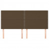 Cabeceira de cama 4 pcs tecido 100x5x78/88 cm castanho -escuro 3
