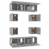 Set de muebles para TV 8 pzas madera contrachapada gris Sonoma 4