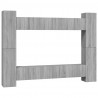 Set de muebles para TV 10 pzas madera contrachapada gris Sonoma 2