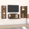 Set de muebles de TV 3 pzas madera contrachapada roble ahumado 3