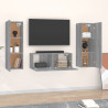 Set de muebles para TV 3 pzas madera contrachapada gris Sonoma 3