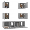 Set de muebles para TV 6 pzas madera contrachapada gris Sonoma 4