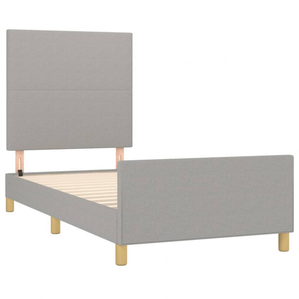 Estrutura de cama sem colchão 90x190 cm tecido cinzento-claro M 4