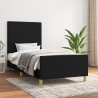 Estructura de cama con cabecero de tela negro 90x190 cm 1