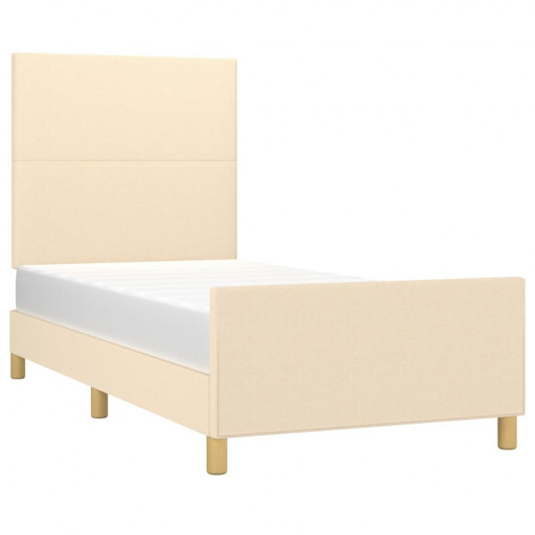 Estrutura de cama sem colchão 90x200 cm tecido creme M 3