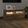 Mueble de TV con luces LED roble ahumado 90x35x40 cm 3