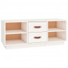 Mueble de TV de madera maciza de pino blanco 100x34x40 cm 2