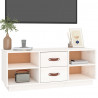 Mueble de TV de madera maciza de pino blanco 100x34x40 cm 4