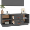 Mueble de TV de madera maciza de pino gris 100x34x40 cm 5