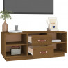 Mueble de TV madera maciza de pino marrón miel 100x34x40 cm 5