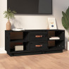 Mueble de TV de madera maciza de pino negro 100x34x40 cm 1