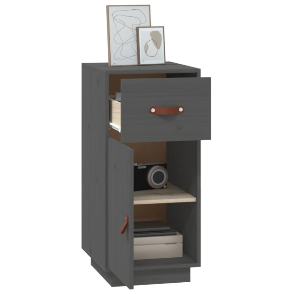 Aparador de madera maciza de pino gris 34x40x75 cm M 5