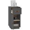 Aparador de madera maciza de pino gris 34x40x75 cm 5