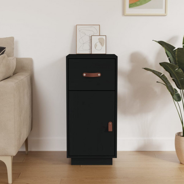 Aparador de madera maciza de pino negro 34x40x75 cm D