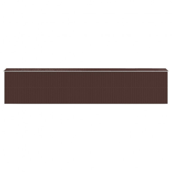 Abrigo de jardim 192x1021x223cm aço galvanizado castanho-escuro M 5