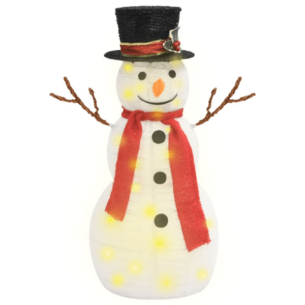 Muñeco de nieve decorativo de Navidad con LED tela lujosa 60 cm M 2