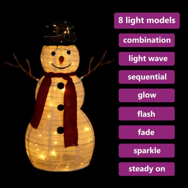 Boneco de neve decorativo de Natal com LED tela luxuosa 60 cm M 3