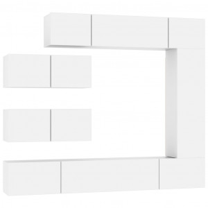 Set de muebles para TV 7 piezas madera contrachapada blanco H