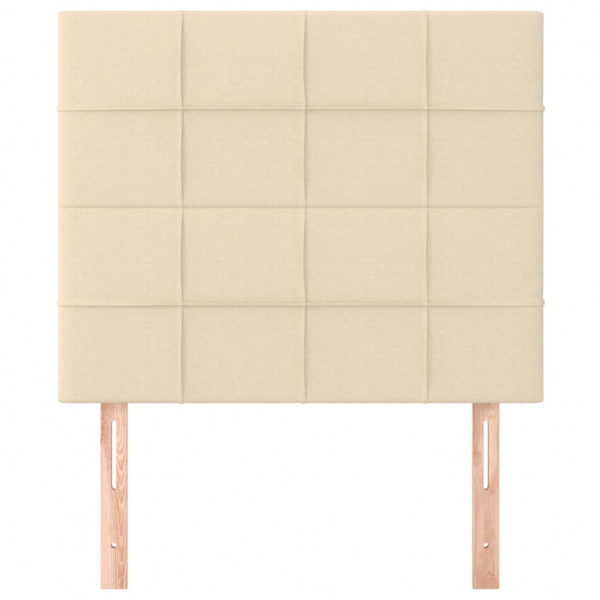 Cabeceira de cama 2 pcs tecido 100x5x78/88 cm creme M 3