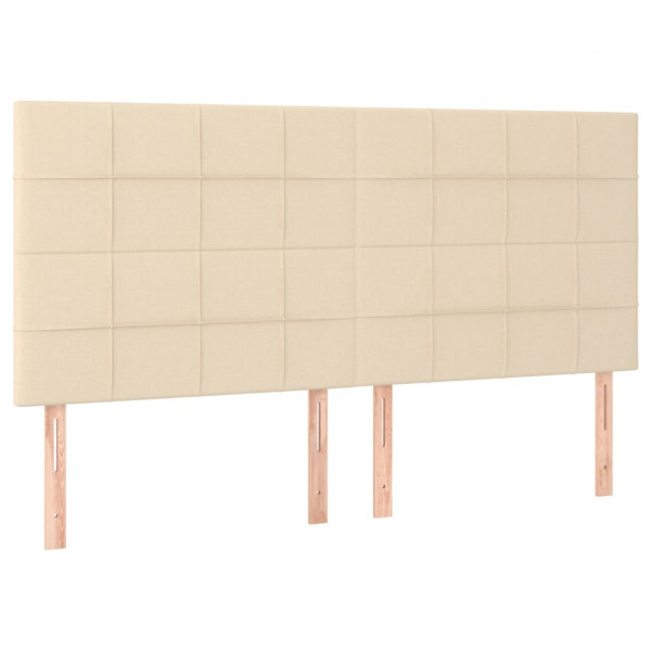 Cabeceira de cama 4 pcs tecido 100x5x78/88 cm creme M 2