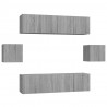 Set de muebles para TV 6 pzas madera contrachapada gris Sonoma 2