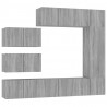 Set de muebles para TV 8 pzas madera contrachapada gris Sonoma 2