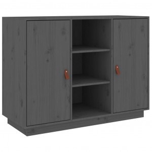 Aparador de madera maciza de pino gris 100x40x75 cm H