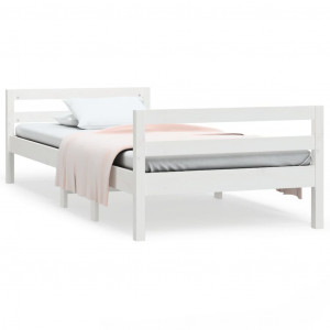 Estructura de cama madera maciza de pino blanco 90x200 cm H