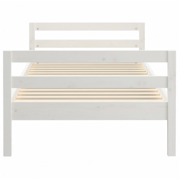 Estructura de cama madera maciza de pino blanco 90x200 cm M 5