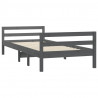 Estructura de cama madera maciza de pino gris 90x200 cm 4