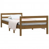 Estructura de cama madera maciza pino marrón miel 90x200 cm 3