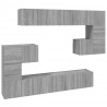 Set de muebles para TV 10 pzas madera contrachapada gris Sonoma 2