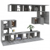 Set de muebles para TV 10 pzas madera contrachapada gris Sonoma 4