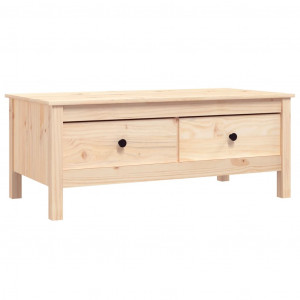 Mesa de centro de madera maciza de pino gris 100x50x40 cm H