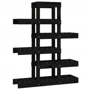 Soporte para plantas madera maciza pino negro 85x25x109.5 cm H