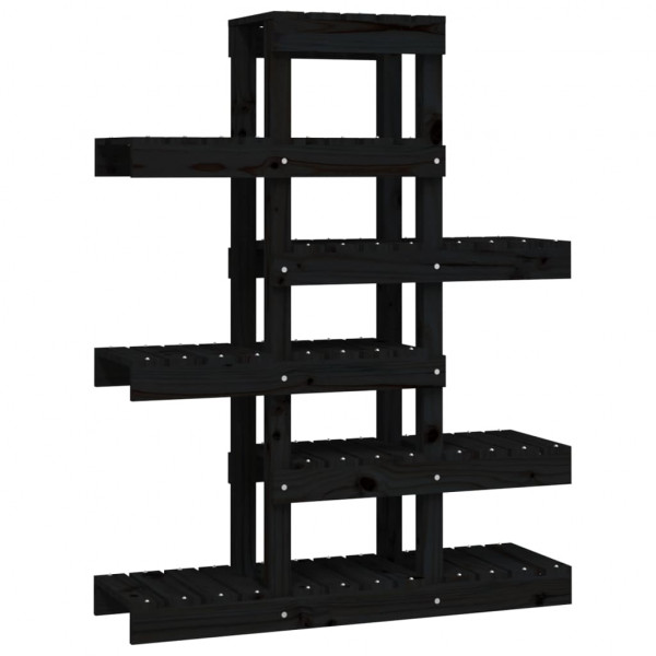 Soporte para plantas madera maciza pino negro 85x25x109.5 cm M 2