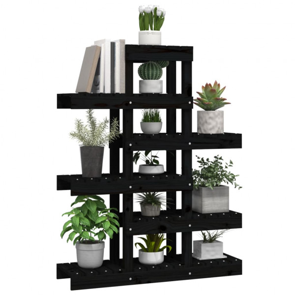 Soporte para plantas madera maciza pino negro 85x25x109.5 cm M 4
