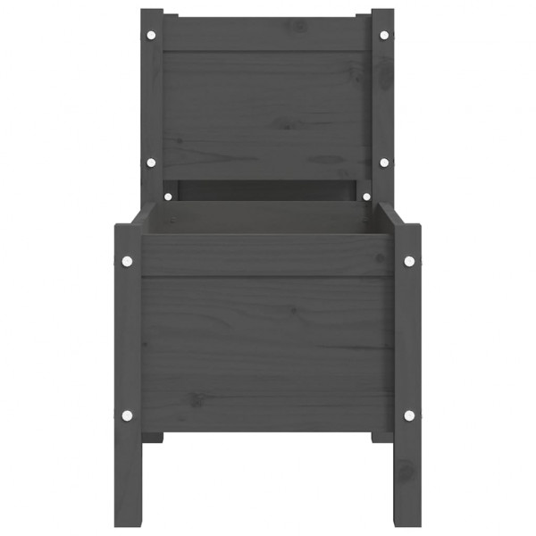 Jardinera de madera de pino maciza gris 178.5x44x75 cm M 5