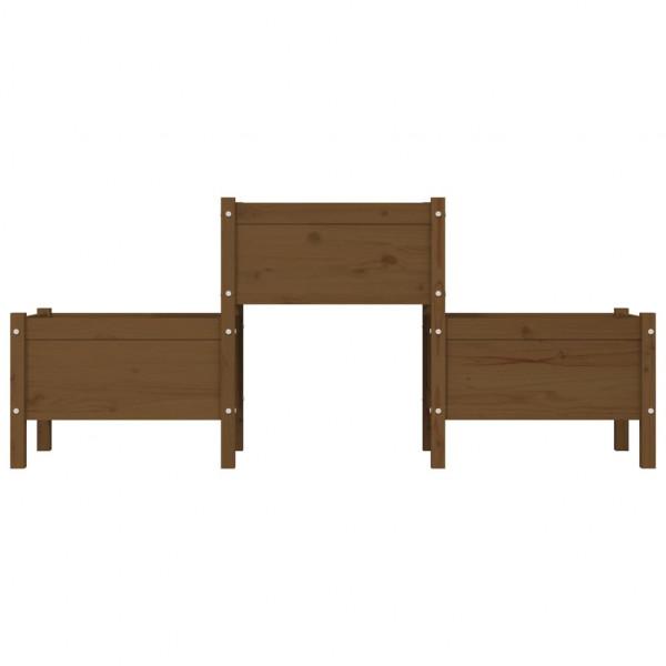 Jardinera de madera de pino maciza marrón miel 178.5x44x75 cm M 4