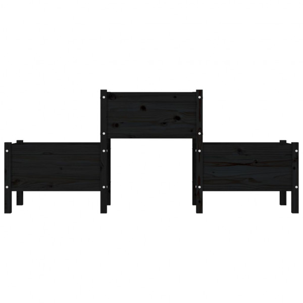 Jardinera de madera de pino maciza negra 178.5x44x75 cm M 4