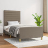 Estructura de cama con cabecero de tela gris taupe 90x190 cm 1