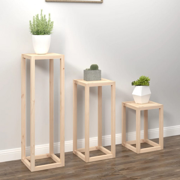 3 pcs conjunto de suporte plantas pinho maciço M 3