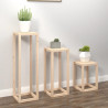 Set de soportes para plantas 3 piezas madera maciza de pino 3
