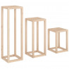Set de soportes para plantas 3 piezas madera maciza de pino 5