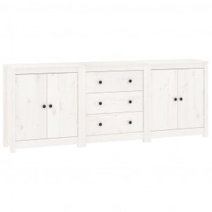 Aparador de madera maciza de pino blanco 210x35x80 cm H