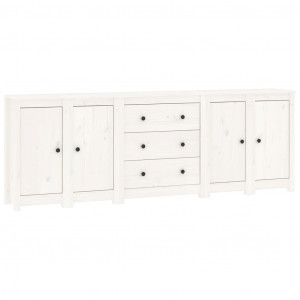 Aparador 230x35x80 cm madeira de pinho maciça branco H