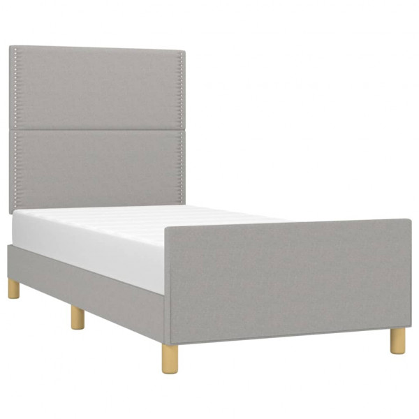 Estrutura de cama sem colchão 90x190 cm tecido cinzento-claro M 3