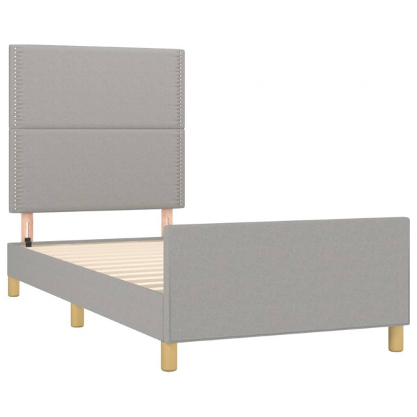 Estrutura de cama sem colchão 90x190 cm tecido cinzento-claro M 4