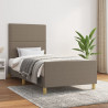 Estructura de cama con cabecero de tela gris taupe 90x190 cm 1