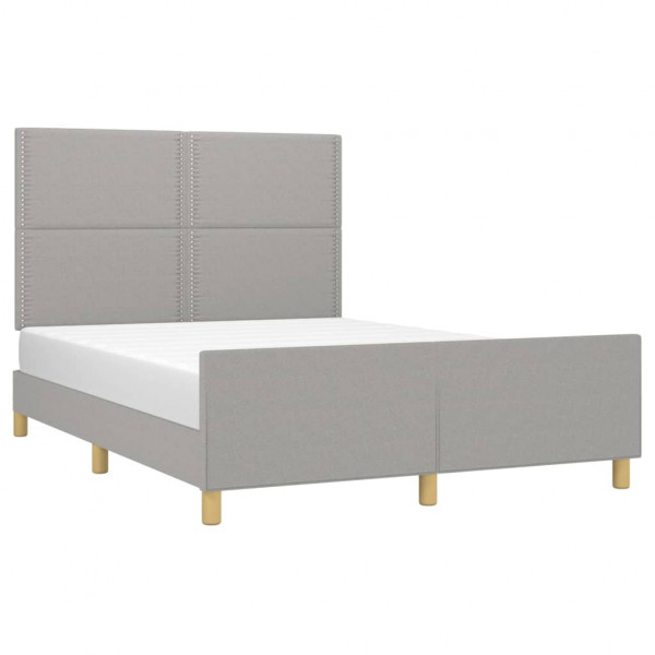 Estrutura de cama sem colchão 140x190 cm tecido cinzento-claro M 3